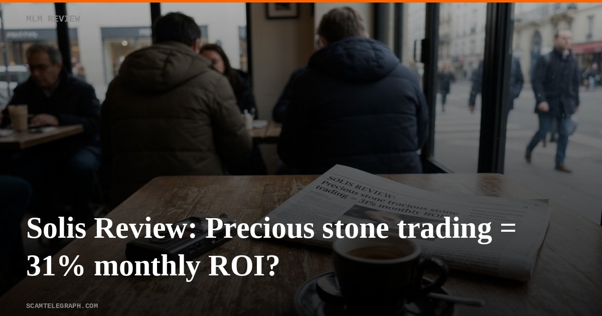 Solis Review: Precious stone trading = 31% monthly ROI?