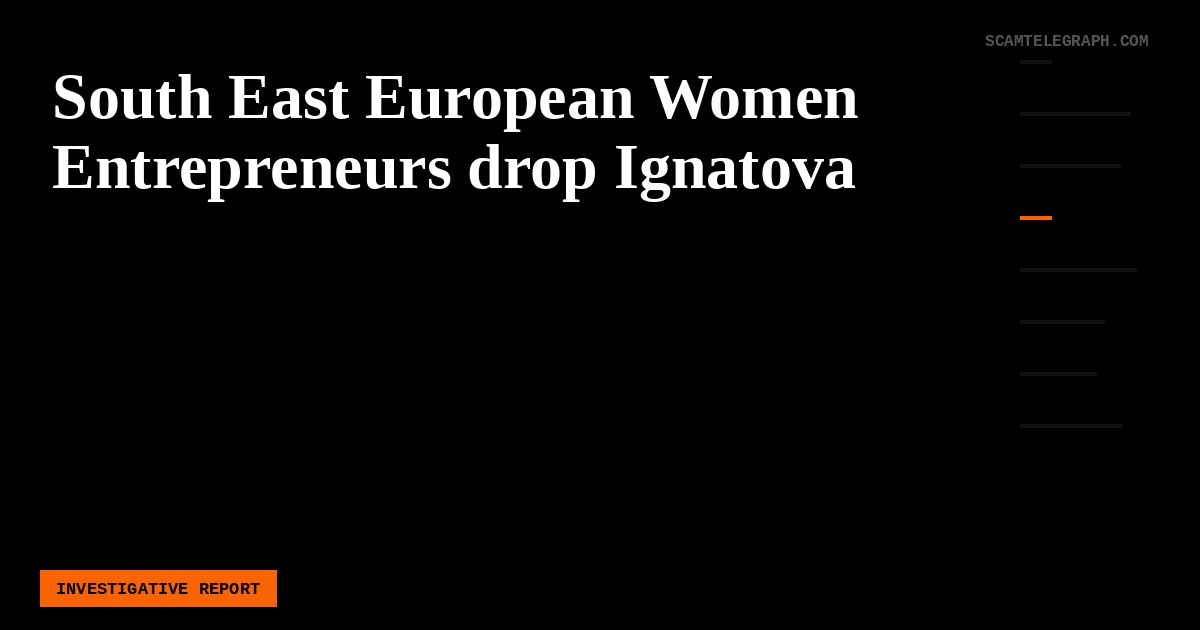 South East European Women Entrepreneurs drop Ignatova