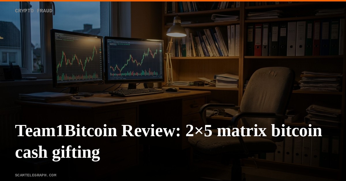 Team1Bitcoin Review: 2×5 matrix bitcoin cash gifting