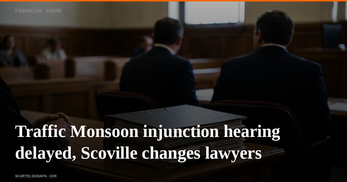 Traffic Monsoon injunction hearing delayed, Scoville changes lawyers
