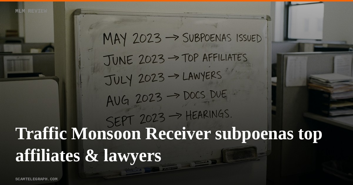 Traffic Monsoon Receiver subpoenas top affiliates & lawyers