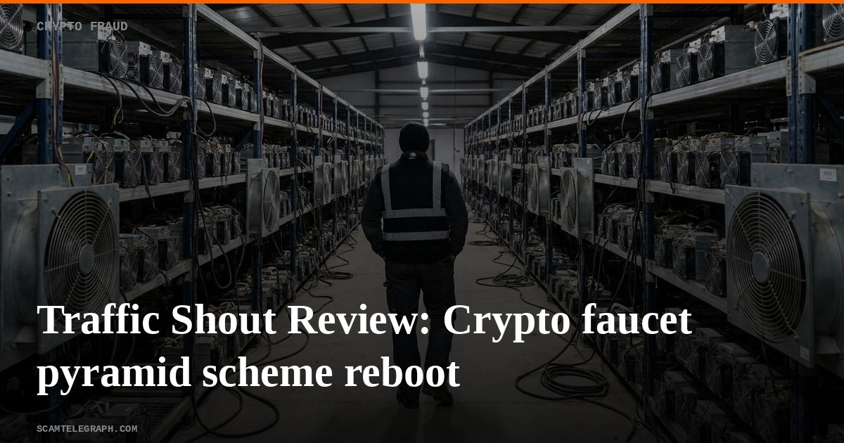 Traffic Shout Review: Crypto faucet pyramid scheme reboot