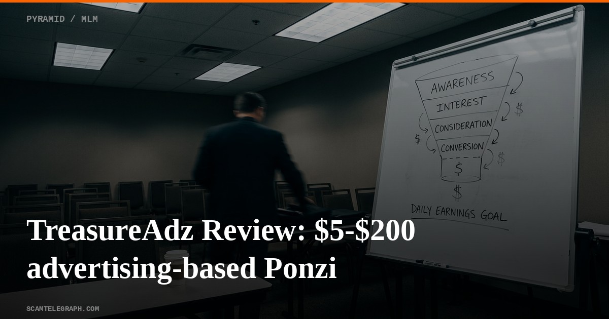 TreasureAdz Review: $5-$200 advertising-based Ponzi