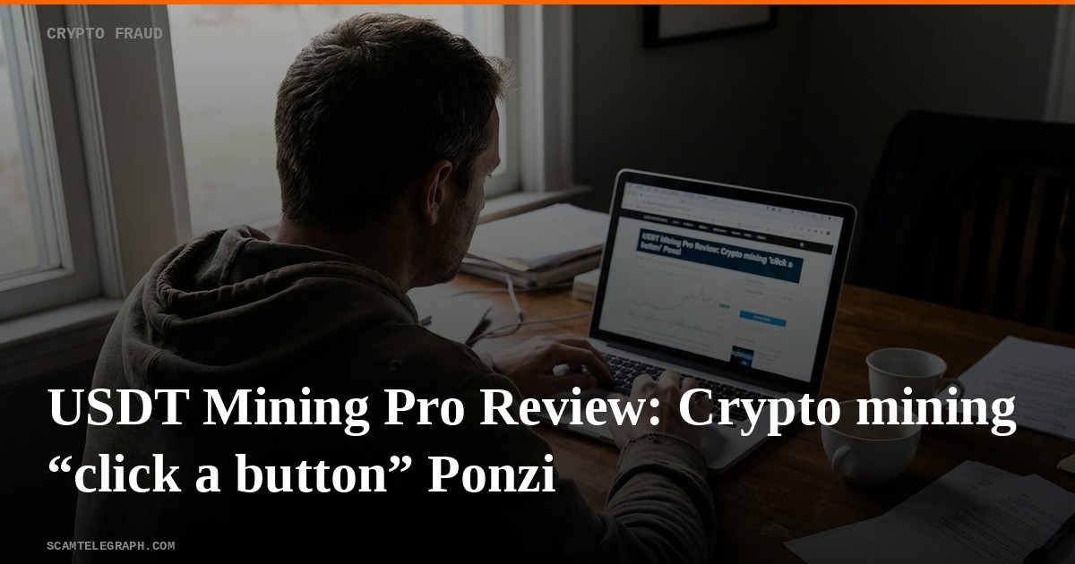 USDT Mining Pro Review: Crypto mining “click a button” Ponzi