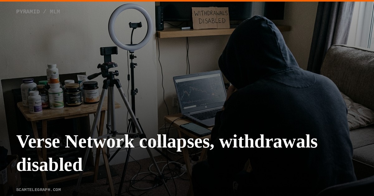Verse Network collapses, withdrawals disabled