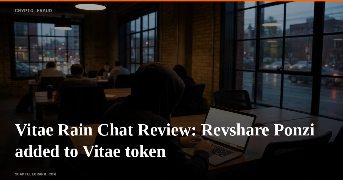 Vitae Rain Chat Review: Revshare Ponzi added to Vitae token
