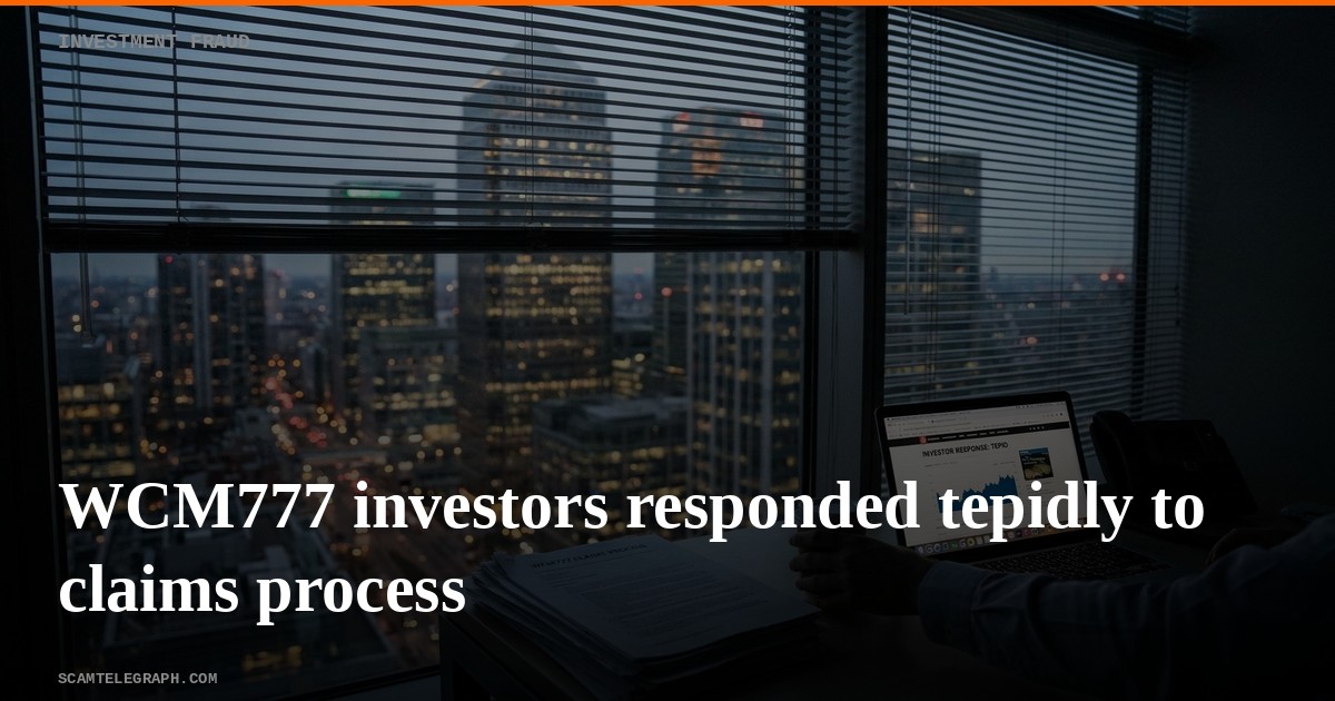WCM777 investors responded tepidly to claims process
