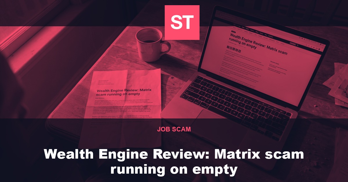 Wealth Engine Review: Matrix scam running on empty
