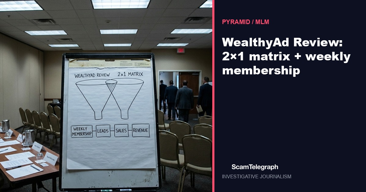 WealthyAd Review: 2×1 matrix + weekly membership