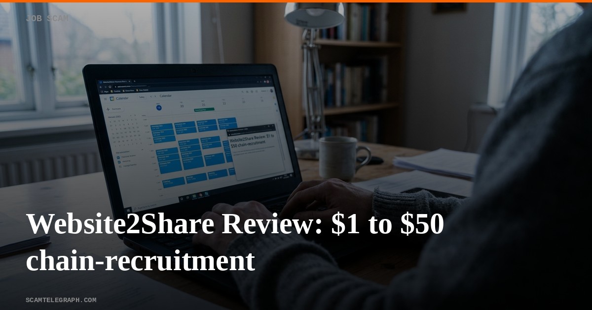 Website2Share Review: $1 to $50 chain-recruitment
