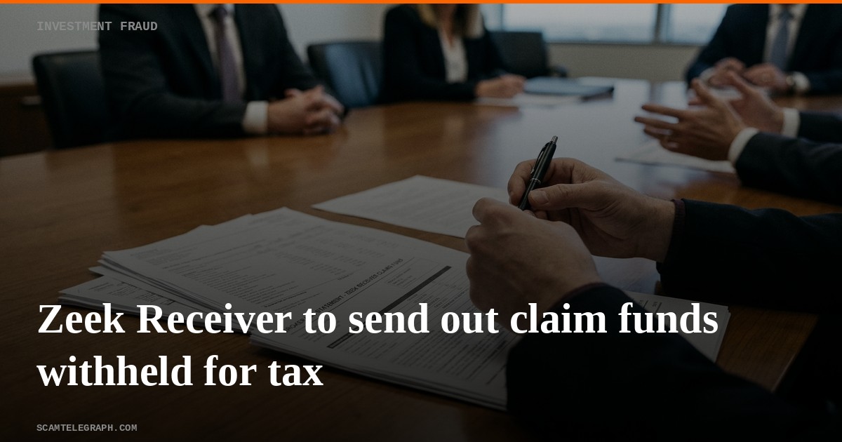 Zeek Receiver to send out claim funds withheld for tax
